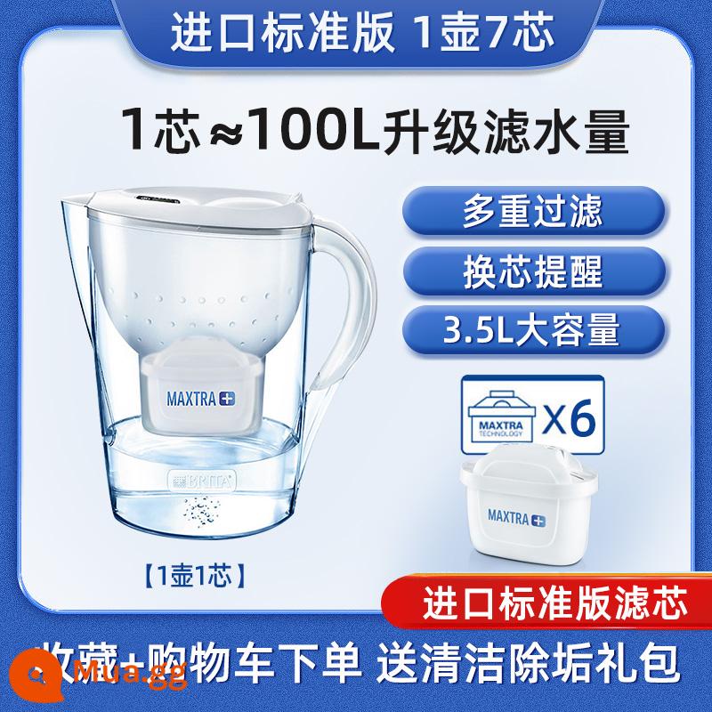 Đức Birande BRITA lọc ấm siêu tốc M3.5L nhà bếp máy lọc nước lõi lọc nước máy hộ gia đình ấm đun nước - Trắng 1 nồi 7 lõi ​​[1 lõi chuẩn + 6 lõi chuẩn nhập khẩu từ Đức] Công suất lọc nước gấp 2 lần