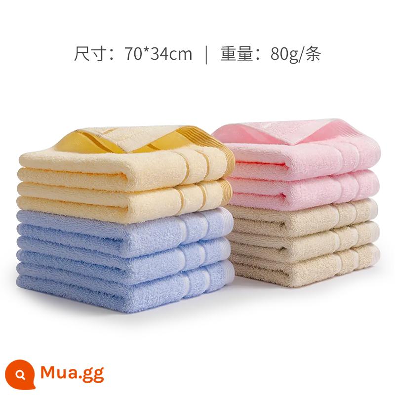 Khăn bông Jie Liya Tân Cương mười khăn mặt cotton thấm hút tốt cho người lớn và trẻ em không rụng lông bông rửa mặt gia đình nam - [Phong cách thoải mái] Mười miếng (xanh 3 lạc đà 3 đỏ 2 mét 2)｜7375