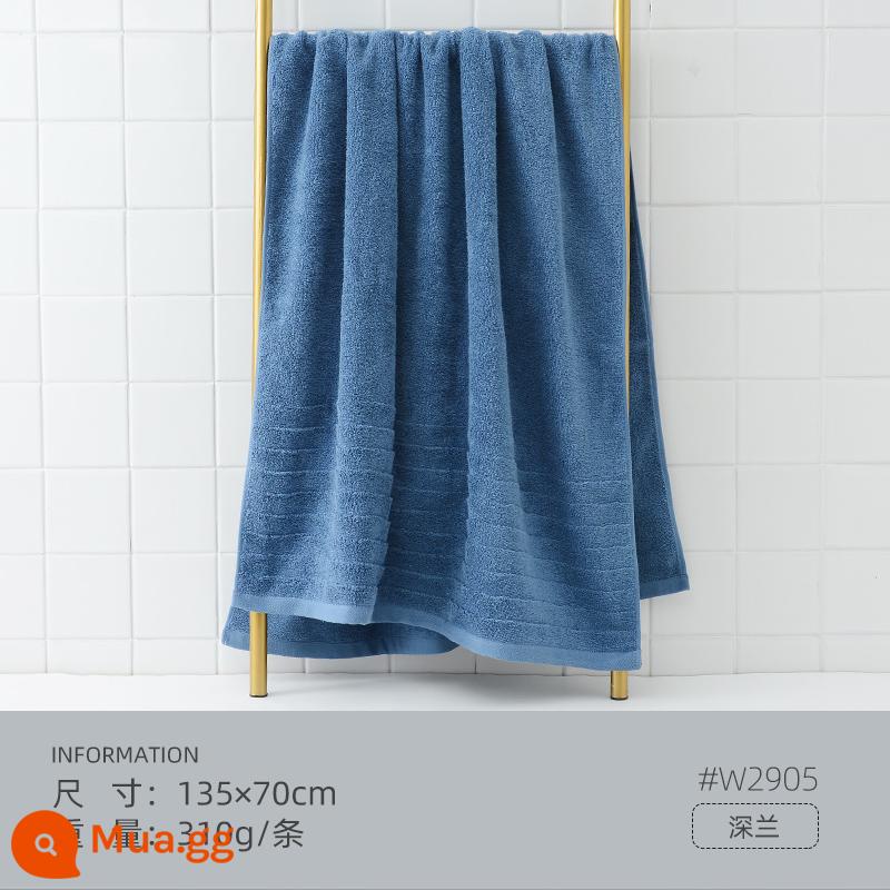 Jie Liya khăn tắm cotton nguyên chất 2023 mới khăn lớn người lớn trẻ em thấm hút mềm mại nam nữ mùa đông khăn tắm - [Thân thiện với làn da] 310g Xanh đậm (W2905)