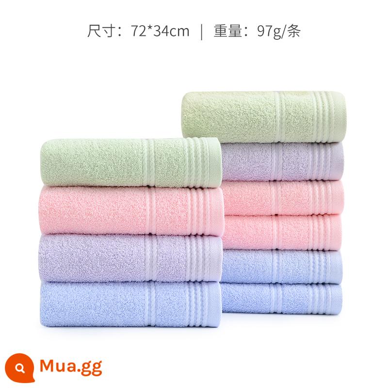 Khăn bông Jie Liya Tân Cương mười khăn mặt cotton thấm hút tốt cho người lớn và trẻ em không rụng lông bông rửa mặt gia đình nam - [Mẫu chất lượng] Mười chiếc (đỏ 3 xanh dương 3 xanh lá 2 tím 2) E0117