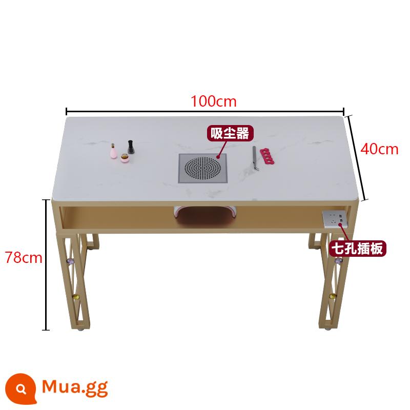 Bộ bàn ghế làm móng bằng đá cẩm thạch đa chức năng Máy hút bụi Sạc không dây Đơn đôi Ba người Ánh sáng sang trọng Lưới đỏ Bộ đầy đủ - Bàn đơn đá cẩm thạch 1,0M (máy hút bụi + ổ cắm*1