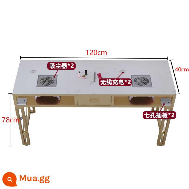 Bộ bàn ghế làm móng bằng đá cẩm thạch đa chức năng Máy hút bụi Sạc không dây Đơn đôi Ba người Ánh sáng sang trọng Lưới đỏ Bộ đầy đủ - Bàn đơn đá cẩm thạch đa năng 1,2M (máy hút bụi + ổ cắm + sạc không dây*2