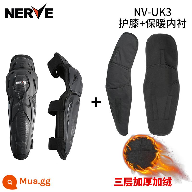 Đệm đầu gối NERVE Nev CE2 mùa đông nam nữ đi xe bảo hộ đủ bộ đệm khuỷu tay đầu máy giữ ấm các mùa - Miếng đệm đầu gối NV-UK3 + lớp lót nhiệt