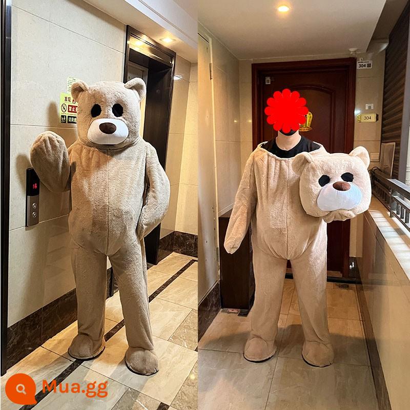 SPOT Dance Bear Bear Cartohagus Puppet Hoạt động quần áo hiệu suất Hiệu suất người lớn hài hước mặc một dịch vụ múa rối gấu màu đỏ Judin Net - Gấu nhảy hai mảnh màu nâu