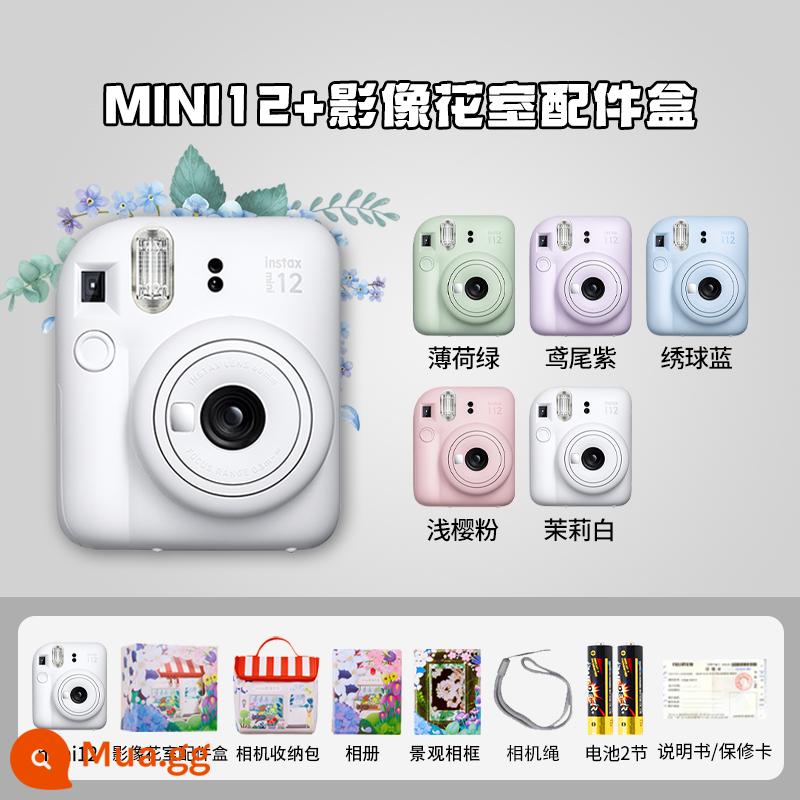 Sản phẩm mới Máy ảnh Fuji Li Polaroid instax mini12 phiên bản nâng cấp chụp một lần mini 7/8/9/11 - hoa nhài trắng