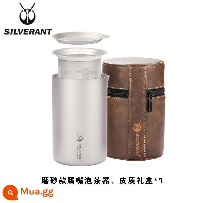 Silver Ant Titanium Nguyên Chất Máy Pha Trà Cắm Trại Ngoài Trời Di Động Du Lịch Hai Lớp Chống Bỏng Ấm Trà Chịu Nhiệt Độ Cao Bộ Trà Cốc Nhanh - Máy pha trà mỏ chim ưng 350ml mờ