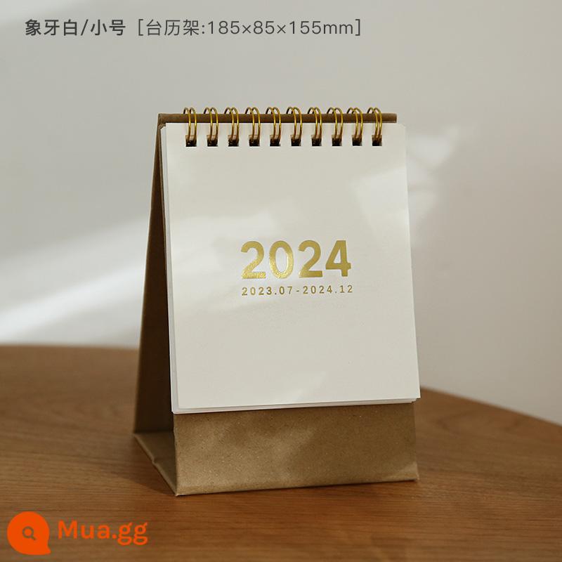 2023 lịch để bàn notepad in lịch văn phòng đơn giản trang trí máy tính để bàn 2022 lịch hàng tháng sách kế hoạch đăng ký tự giác - Màu trắng ngà (cỡ nhỏ) 2023.7-2024 cả năm