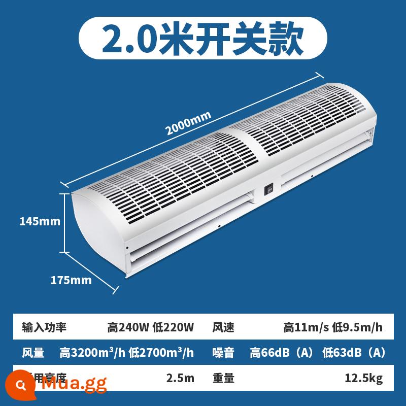 Khoan cửa gió thương mại câm 0.9m 1.2m 1.5m 1.8m 2m máy rèm gió cửa thông gió rèm đá - mẫu nút mới 2 mét