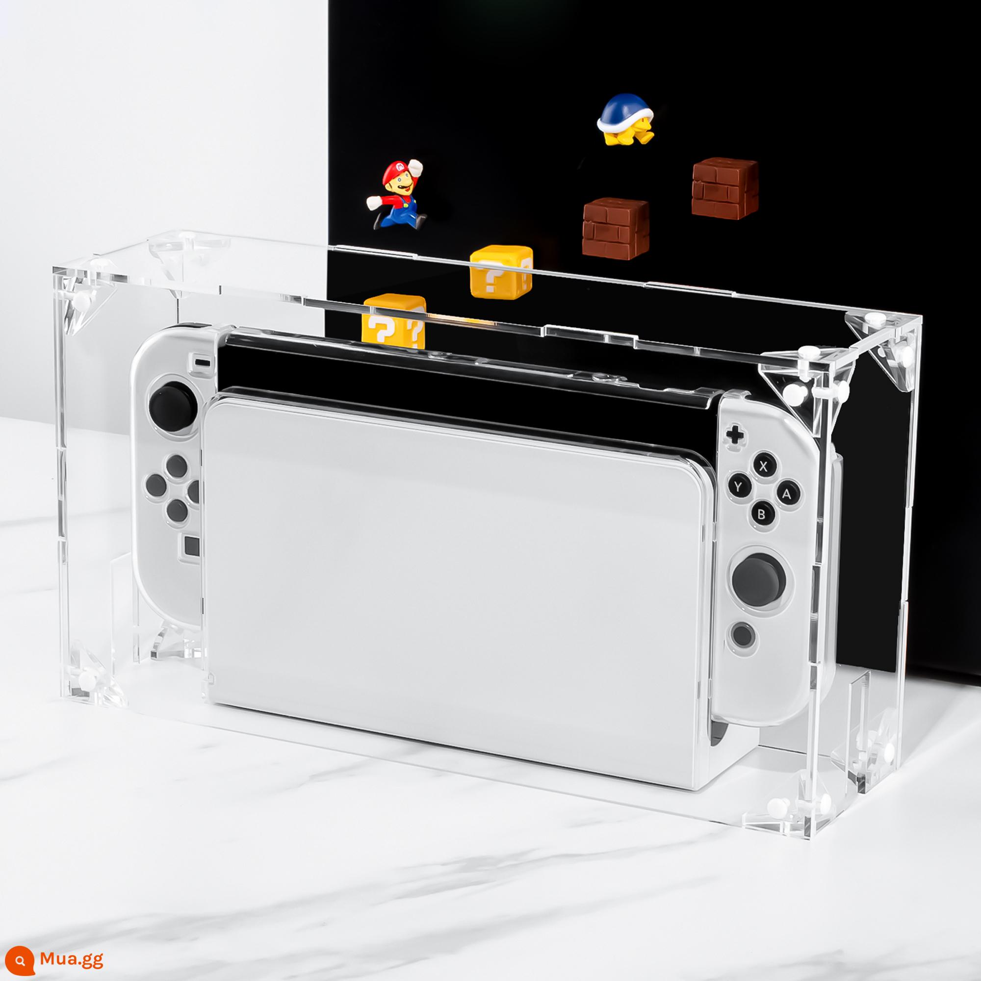 PawDiary Bộ chuyển đổi Nintendo oled vỏ bảo vệ mờ đặc biệt vỏ cứng vỏ bảo vệ tay cầm riêng biệt - [Trong suốt] Kiểu nối che bụi