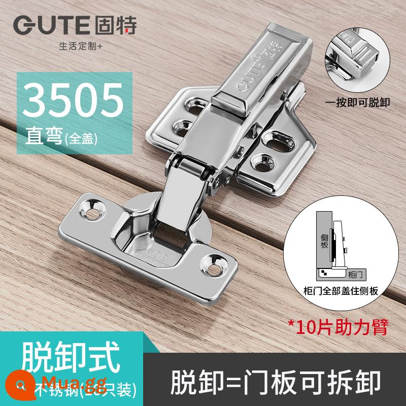 Tốt bản lề thép không gỉ 304 bản lề tổng thể cửa tủ bản lề giảm chấn phần cứng đệm phụ kiện máy bay lò xo gấp - Vỏ bọc toàn bộ 3505 [thép không gỉ 304 có thể tháo rời] (10 miếng)