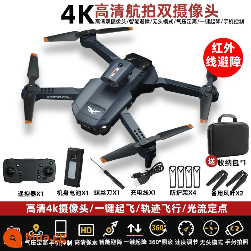 Máy bay điều khiển từ xa cho trẻ em tránh chướng ngại vật thông minh drone học sinh tiểu học drone nhỏ máy bay trực thăng cậu bé máy bay đồ chơi - H106 đen [Camera kép 4k + tránh chướng ngại vật hồng ngoại đa hướng]