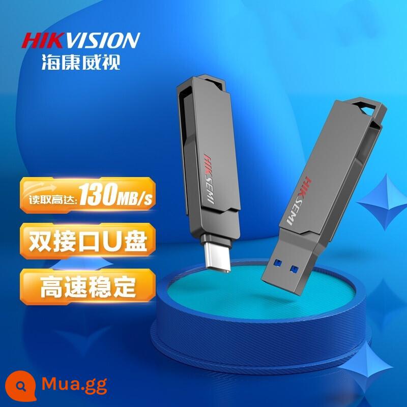 Hikvision 128/256/512G TypeC USB3.2 giao diện kép điện thoại di động máy tính xe hơi ổ đĩa flash USB X307C - xám