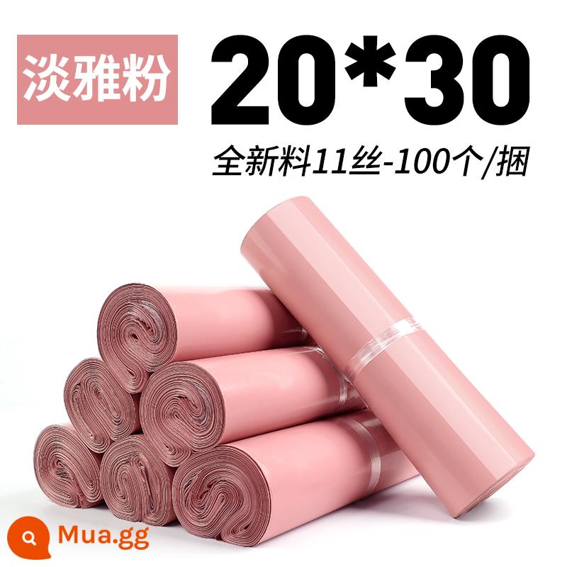 Túi chuyển phát nhanh bao bì quần áo dày túi bao bì túi không thấm nước túi hậu cần màu tím Taobao túi phá hủy lớn bán buôn - Hồng dày sang trọng 20x30 [100 miếng] chất liệu mới