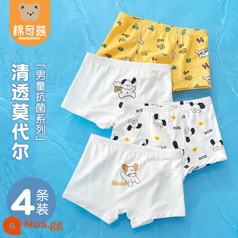 Quần Lót Trẻ Em Nam Cotton Nguyên Chất Quần Boxer Lưới An Toàn Cho Bé Quần Bé Trai Đầu Bé Trai Mùa Hè Quần Lót Boxer Mỏng - Phim hoạt hình vui nhộn dành cho trẻ em (Phong cách mùa hè) 4 sản phẩm