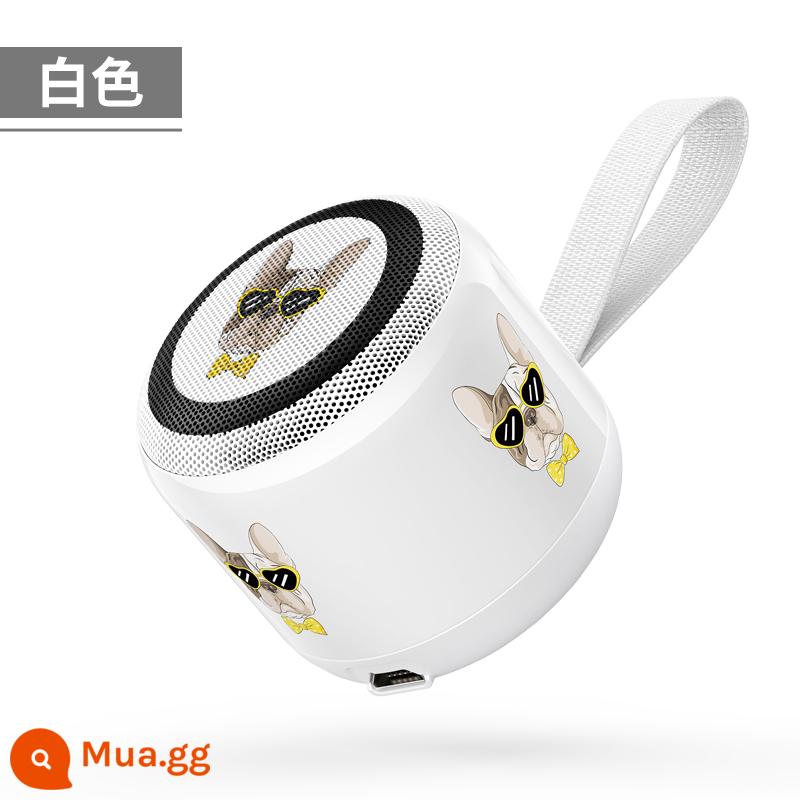 Loa bluetooth không dây điện thoại di động âm thanh mini loa siêu trầm siêu nặng gia đình di động ngoài trời thẻ di động khẩu pháo thép nhỏ chạy vòm âm lượng lớn phim hoạt hình dễ thương bộ sưu tập mới loa lưới màu đỏ - Trắng (loạt Bulldog)