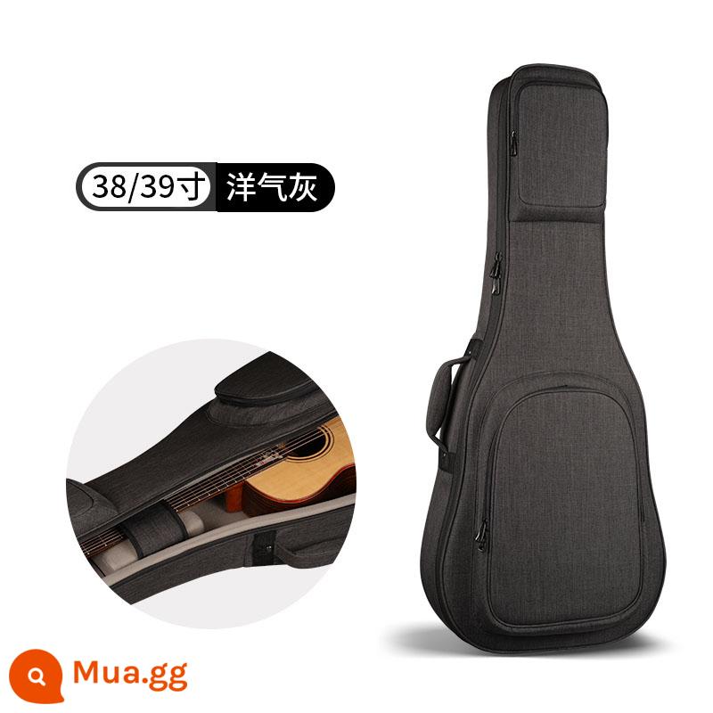 Saning Túi Đàn Guitar Dân Gian Túi Đàn Piano Dày 41 Inch 40 Inch Ba Lô Chuyên Nghiệp Chống Nước Acoustic Túi - Màu xám phương Tây dày 38/39 inch