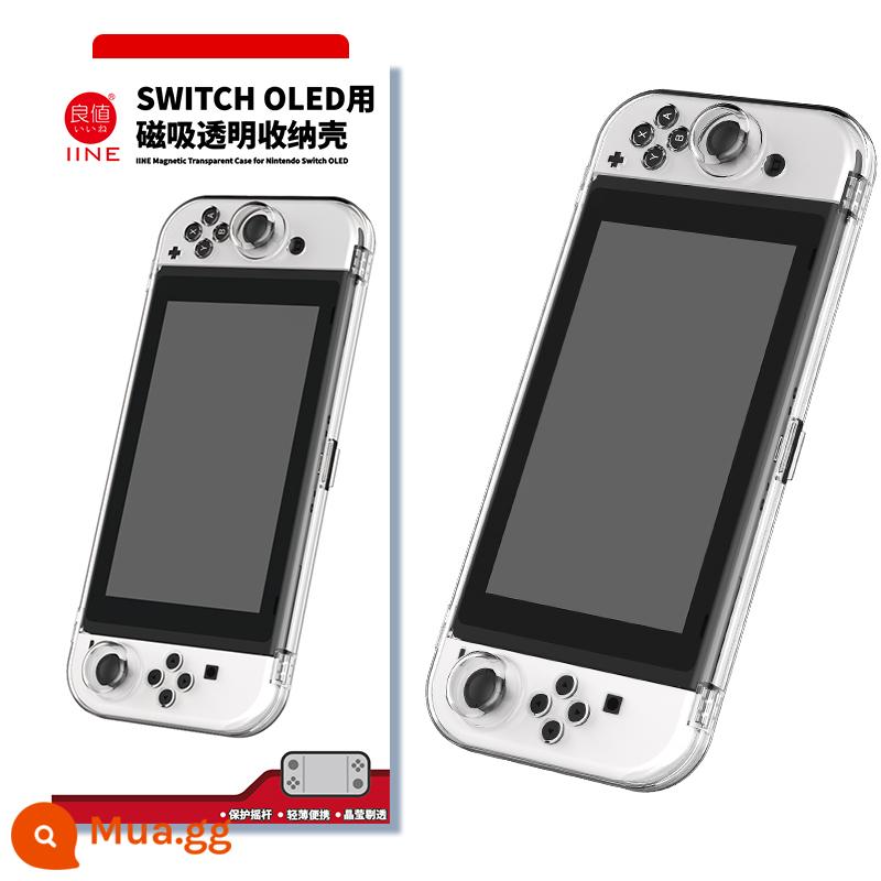 Giá tốt Hộp đựng tay cầm hai mảnh chuyển đổi trái và phải hộp đựng tay cầm NS Joycon Hộp bảo vệ pha lê trong suốt PC từ tính - Phiên bản OLED giá tốt Vỏ bảo vệ từ tính tích hợp độc quyền Vỏ cứng PC hoàn toàn trong suốt