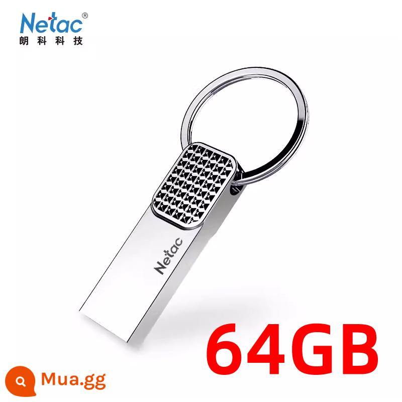 Netac Ổ Đĩa U U276 Tốc Độ Cao 64G Tùy Chỉnh Logo Chữ Cưới Kim Loại USB Chống Nước Mã Hóa Móc Khóa Ô Tô - bạc