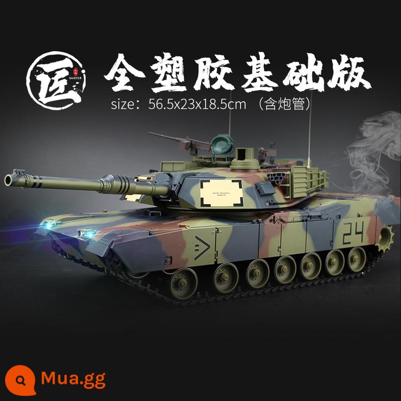 Henglong 1/16 Mỹ M1A2 Abrams phiên bản chiến đấu chính 7.0 xe tăng điều khiển từ xa 2.4G mô hình kim loại - 7.0 Full Plastic Phiên Bản Cơ Bản [Xanh] Phiên Bản Giới Hạn