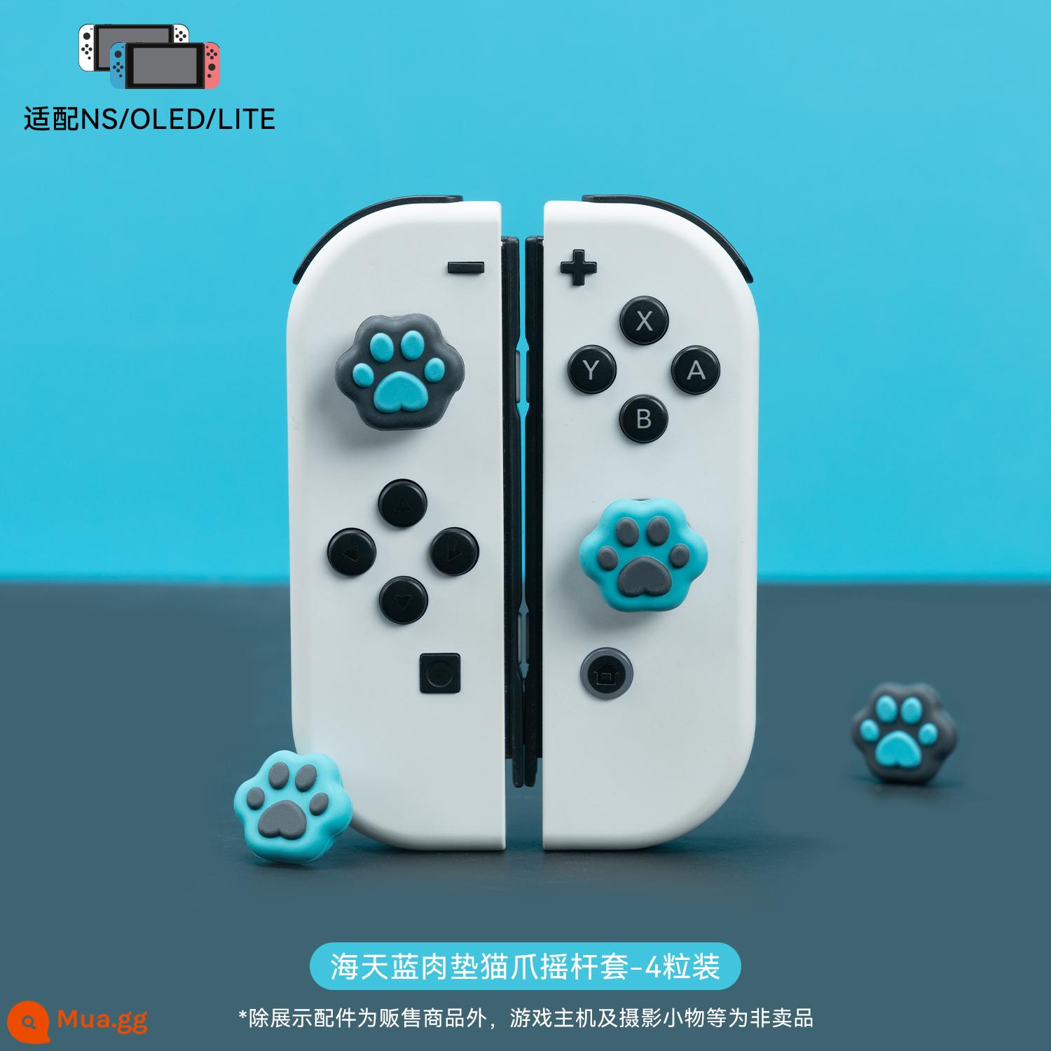 Tôi thực sự muốn Nintendo Switch Cat Claw nâng mũ ns keycap lite tay cầm nắp oled silicone bảo vệ - Mũ rocker hình mèo có đệm màu xanh biển và bầu trời