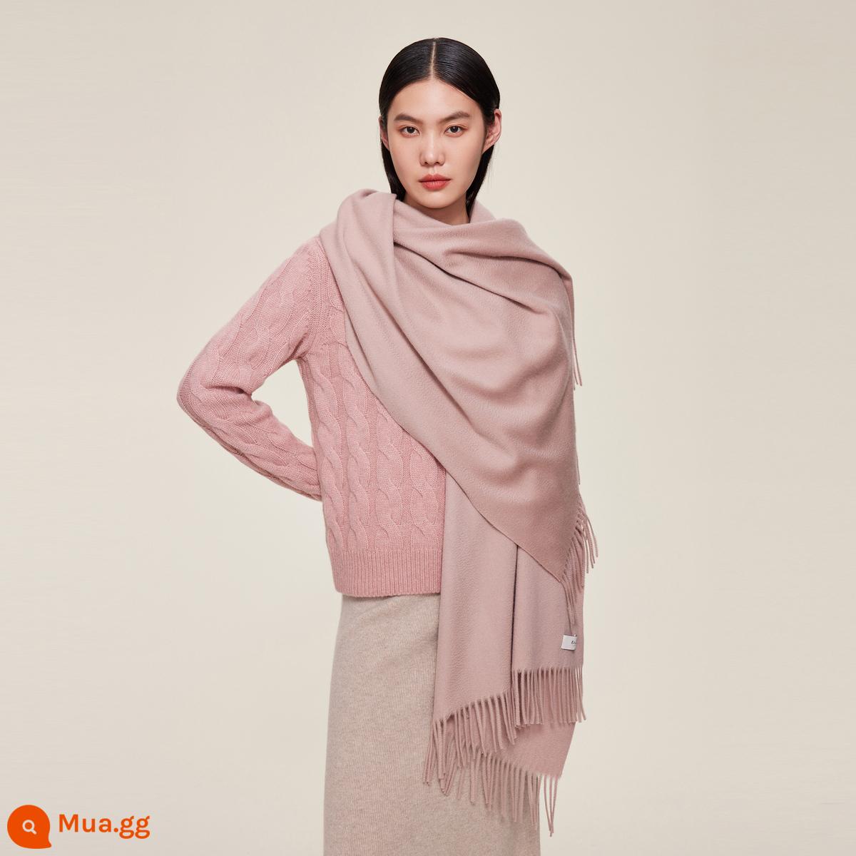 Khăn choàng cashmere tinh khiết Ordos 1980 ấm áp đa năng trong mùa thu đông trang trí tua rua - Earth Color-24 Đặt hàng trước giao hàng trong vòng 30 ngày