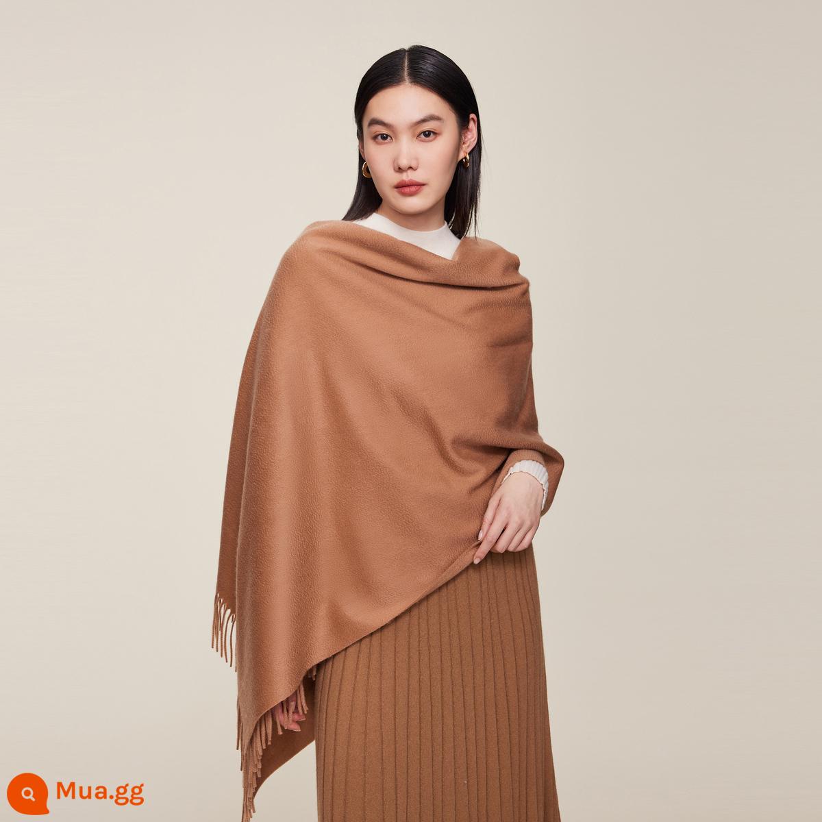 Khăn choàng cashmere tinh khiết Ordos 1980 ấm áp đa năng trong mùa thu đông trang trí tua rua - Camel Yellow-24 sẽ được giao hàng trong vòng 30 ngày kể từ ngày đặt hàng trước