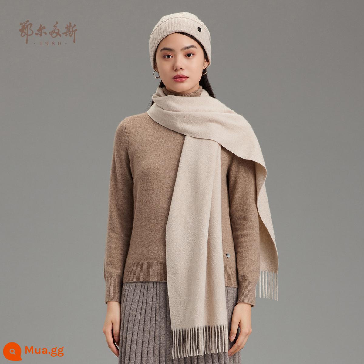 Ordos 1980 nam và nữ cùng phong cách 22 mùa thu đông mới khăn quàng cổ ấm áp toàn bộ bằng cashmere nguyên chất 180x30cm - da hoẵng