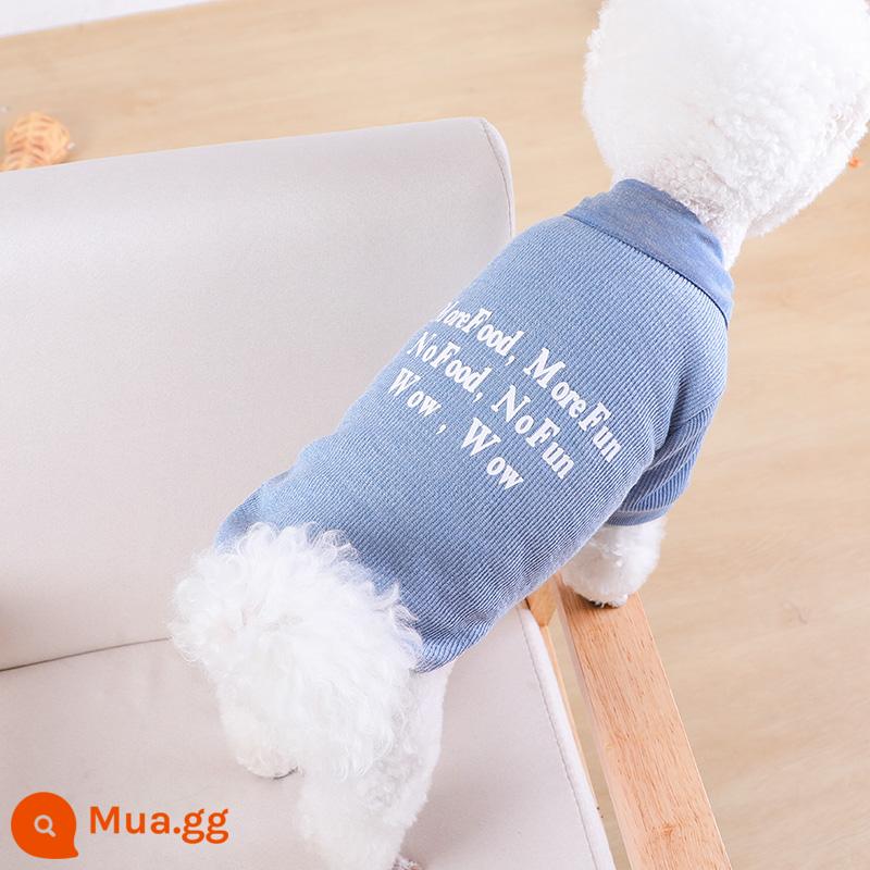 Mùa thu và mùa đông con chó con quần áo thú cưng Mèo bông mèo mèo mèo pháp chiến bichon corgi schnauzer con chó nhỏ mùa đông - Cổ denim màu xanh nhạt (giảm giá giá đặc biệt)