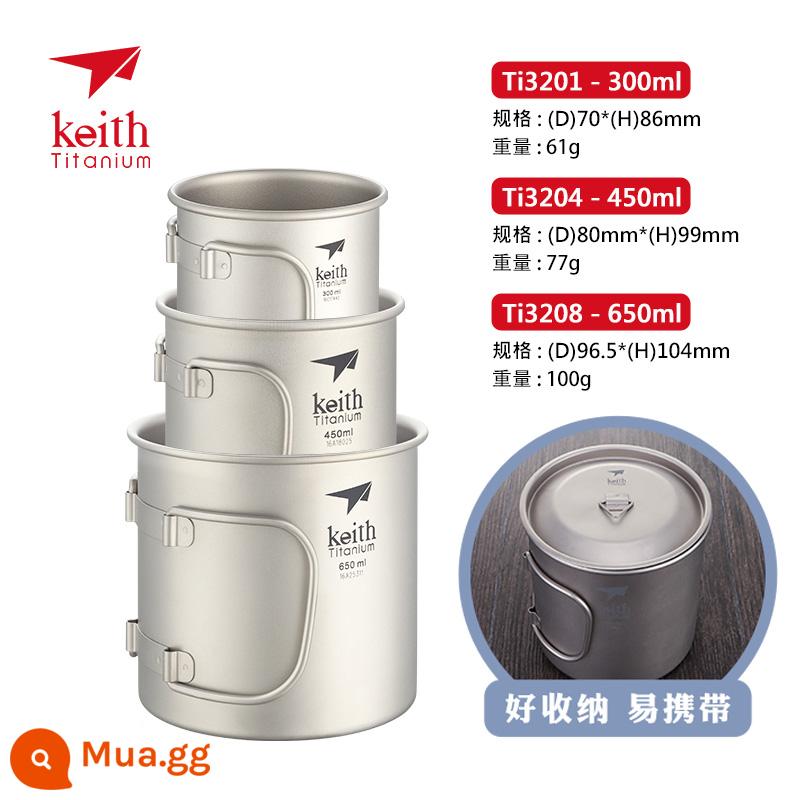 Kaisi di động một lớp titan cốc gấp titan nguyên chất cốc nước cà phê dã ngoại ngoài trời cốc trà miệng rộng cốc - Ti3201+Ti3204+Ti3208[bộ lưu trữ tất cả trong một]