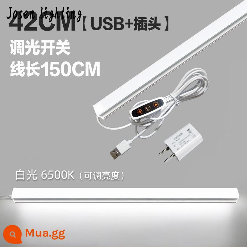 Đèn LED học tập để bàn trần usb đèn ngủ nhỏ ký túc xá sinh viên đại học ký túc xá đèn ống giường bảo vệ mắt nam châm đèn. - 42cm/có thể điều chỉnh độ sáng/ánh sáng trắng + phích cắm