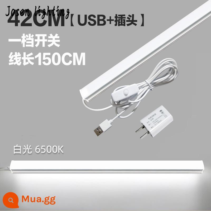 Đèn LED học tập để bàn trần usb đèn ngủ nhỏ ký túc xá sinh viên đại học ký túc xá đèn ống giường bảo vệ mắt nam châm đèn. - 42cm/bánh răng số 1/đèn trắng+phích cắm