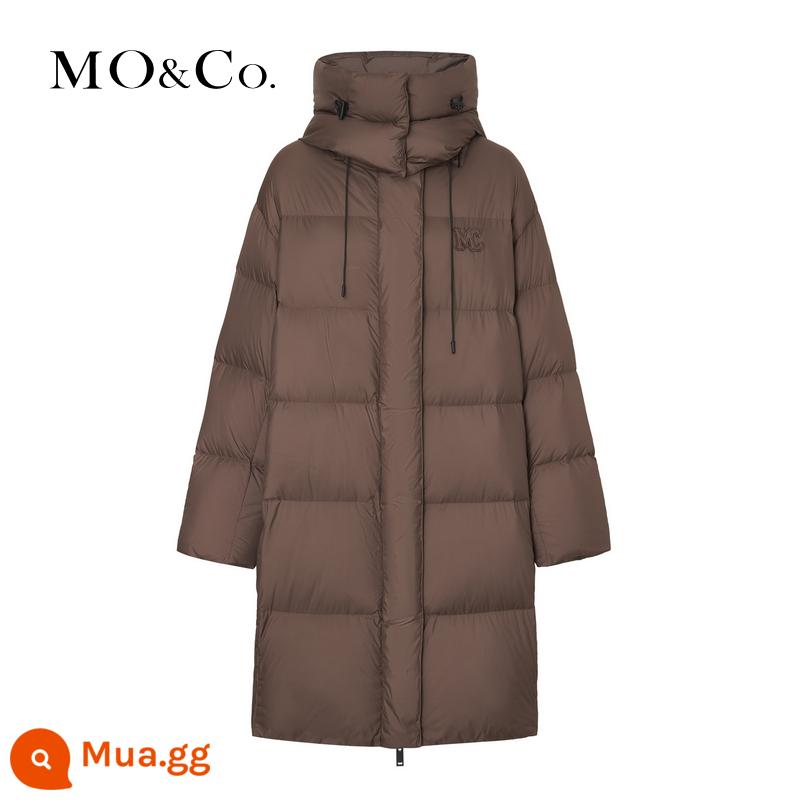 [90% Duck Down × Không thấm nước] MOCO2023 Mùa đông Sản phẩm mới Áo khoác có mũ trùm đầu phiên bản dài có thể tháo rời MBC4EIN024 - màu sô cô la