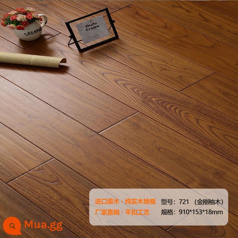 Longyan Diamond Teak Oak Sàn gỗ nguyên khối Nhà máy bán hàng trực tiếp Hạt gỗ màu xám Phòng ngủ gia đình Thân thiện với môi trường - Gỗ tếch King Kong 721