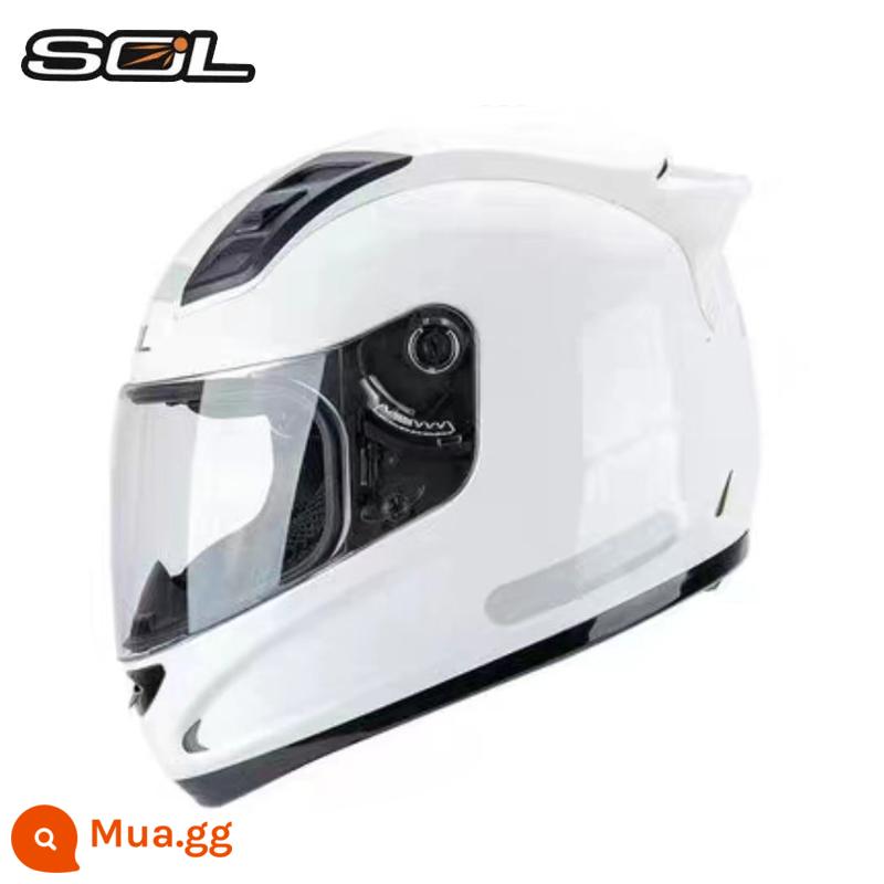 Đài Loan SOL Xe Máy Full Mũ Bảo Hiểm 68 Full Mũ Bảo Hiểm Có Đèn LED Thuật Sĩ Kỳ Lân Thế Hệ Thứ Hai Mũ Bảo Hiểm - Màu trắng, không có đèn