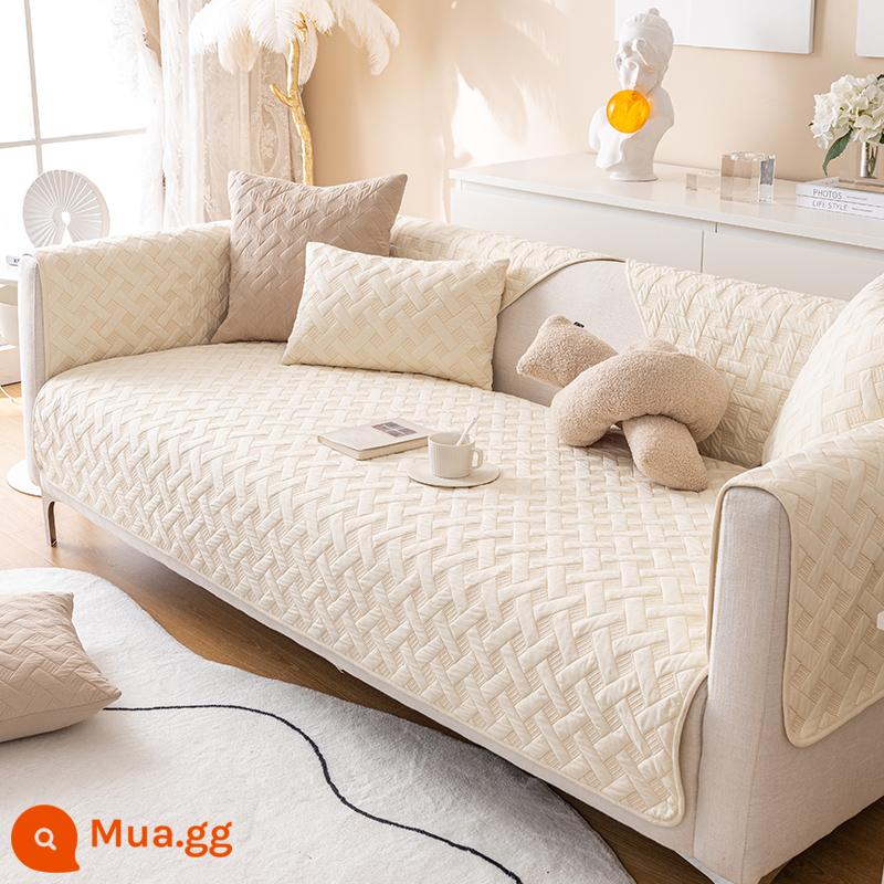 Mumi Sofa Đệm Bốn Mùa Đa Năng Vỏ Kem Khăn Nhẹ Sang Trọng Đơn Giản Hiện Đại Đệm Chống Trơn Trượt Ghế Sofa mùa Đông - Màu sáng [trắng nhạt]