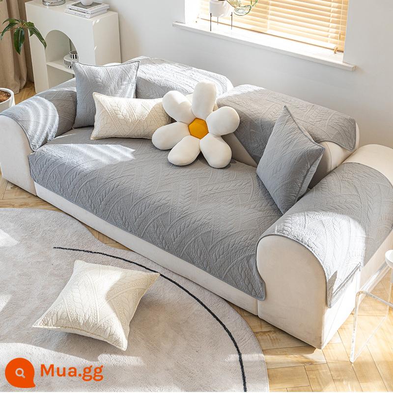 Mumi Sofa Đệm Bốn Mùa Đa Năng Vỏ Kem Khăn Nhẹ Sang Trọng Đơn Giản Hiện Đại Đệm Chống Trơn Trượt Ghế Sofa mùa Đông - Maiyu [xám nhạt]