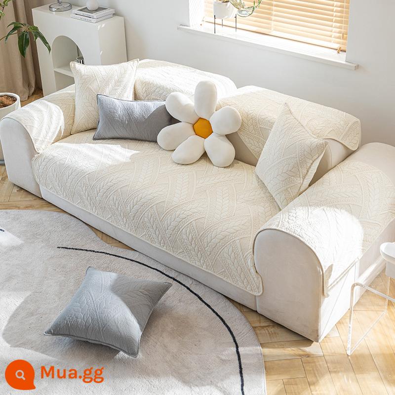 Mumi Sofa Đệm Bốn Mùa Đa Năng Vỏ Kem Khăn Nhẹ Sang Trọng Đơn Giản Hiện Đại Đệm Chống Trơn Trượt Ghế Sofa mùa Đông - Maiyu [màu trắng nhạt]