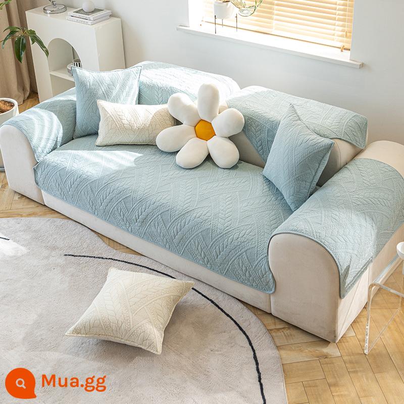 Mumi Sofa Đệm Bốn Mùa Đa Năng Vỏ Kem Khăn Nhẹ Sang Trọng Đơn Giản Hiện Đại Đệm Chống Trơn Trượt Ghế Sofa mùa Đông - Maiyu [màu lục lam nhạt]