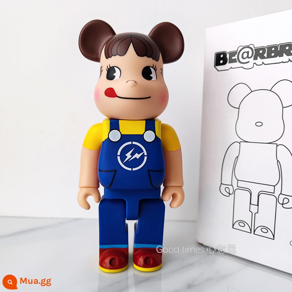 Bearbrick lưới đỏ bạo lực gấu búp bê trang trí phòng khách xây dựng mô hình khối búp bê gấu dâu tây gấu mù hộp quà tặng - tia sét xanh