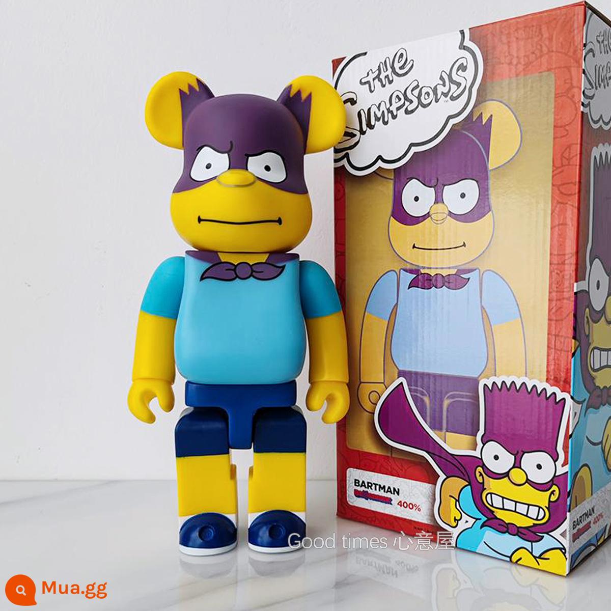 Bearbrick lưới đỏ bạo lực gấu búp bê trang trí phòng khách xây dựng mô hình khối búp bê gấu dâu tây gấu mù hộp quà tặng - Simpson