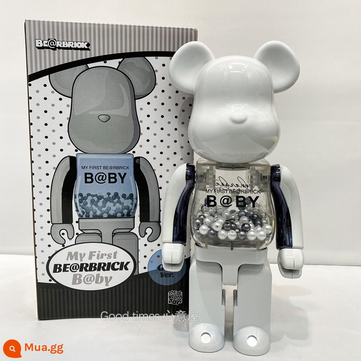 bearbrick bạo lực gấu thủy triều chơi mạ điện khối xây dựng gấu trang trí phòng khách nghệ thuật mô hình búp bê búp bê thủy triều mù hộp - màu xanh lợt