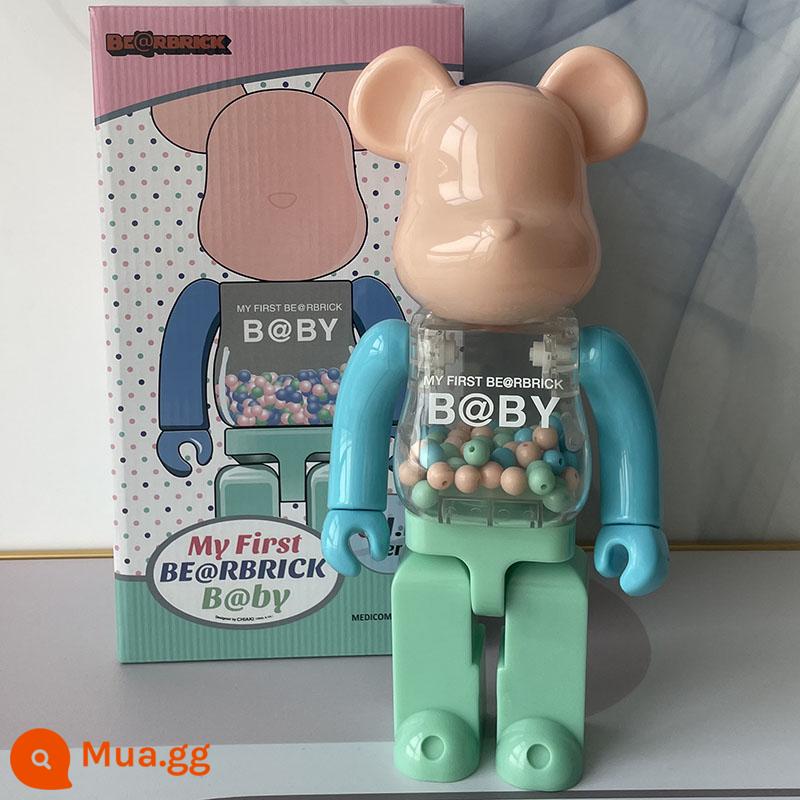 Bearbrick400% bạo lực gấu khối xây dựng gấu trang trí phòng khách mô hình trang trí búp bê Van Gogh búp bê triều chơi gấu - Nâu sâm