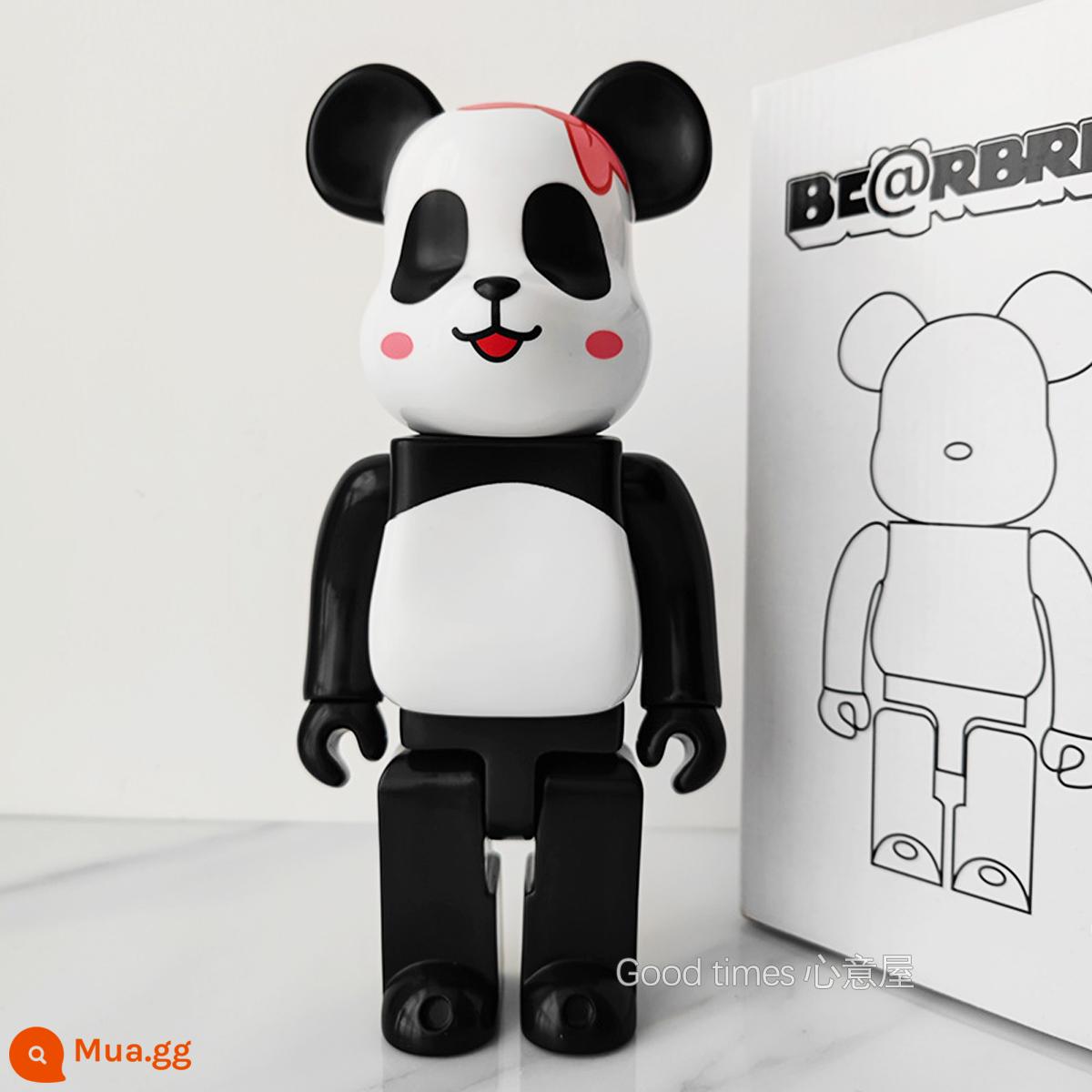 Bearbrick lưới đỏ bạo lực gấu búp bê trang trí phòng khách xây dựng mô hình khối búp bê gấu dâu tây gấu mù hộp quà tặng - Trắng