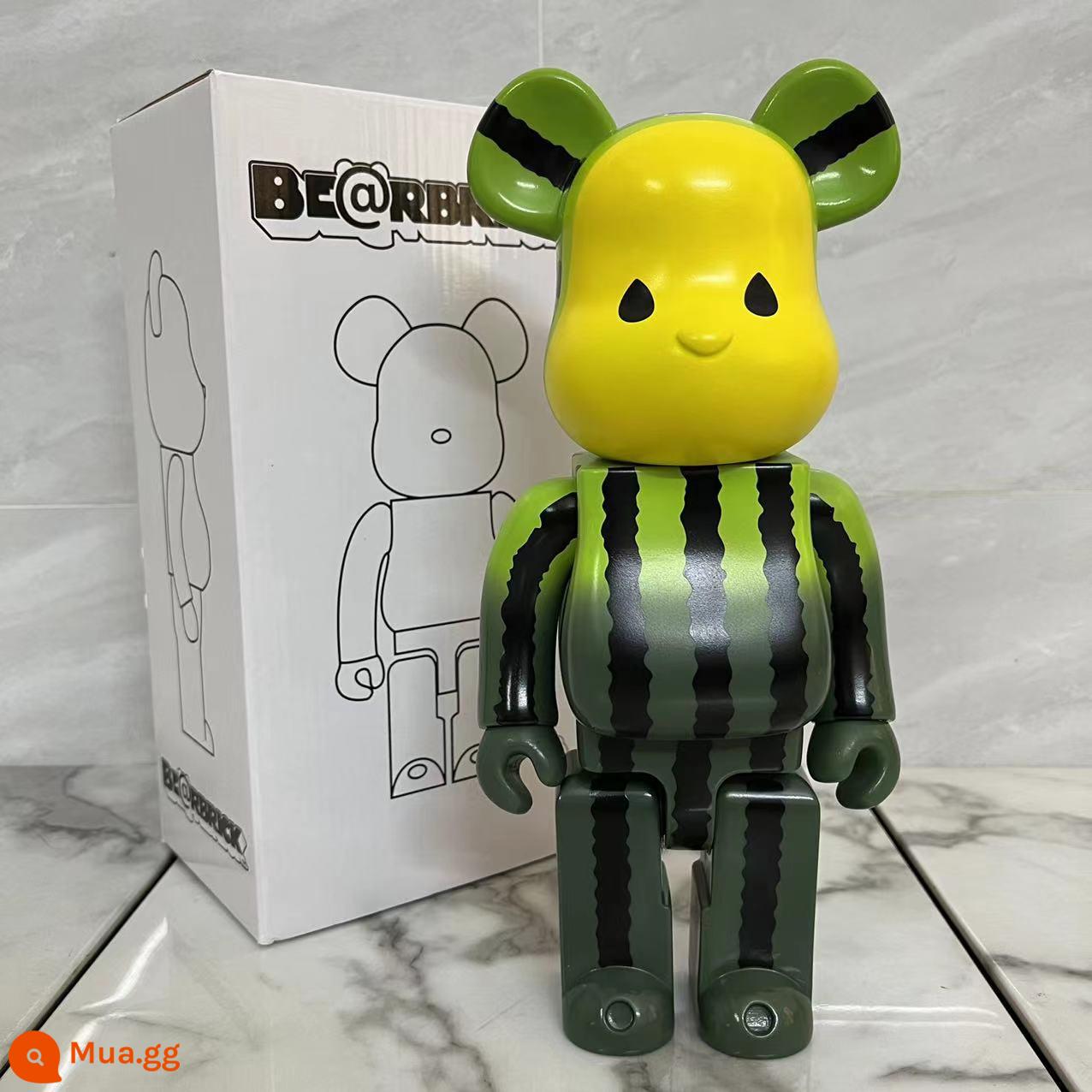 Bearbrick lưới đỏ bạo lực gấu búp bê trang trí phòng khách xây dựng mô hình khối búp bê gấu dâu tây gấu mù hộp quà tặng - dưa hấu