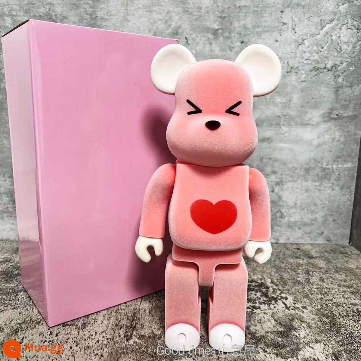 Bearbrick lưới đỏ bạo lực gấu búp bê trang trí phòng khách xây dựng mô hình khối búp bê gấu dâu tây gấu mù hộp quà tặng - Tình yêu đổ xô