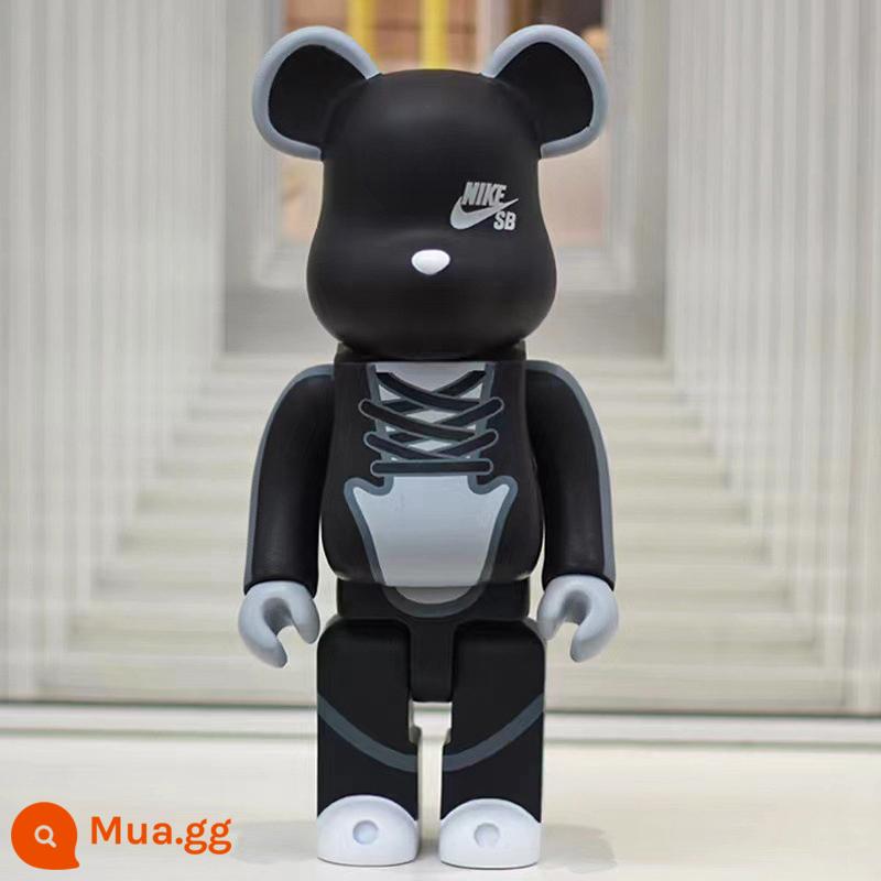 Bearbrick lưới đỏ bạo lực gấu búp bê trang trí phòng khách xây dựng mô hình khối búp bê gấu dâu tây gấu mù hộp quà tặng - xanh đậm