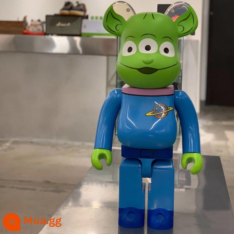 Bearbrick400% bạo lực gấu khối xây dựng gấu trang trí phòng khách mô hình trang trí búp bê Van Gogh búp bê triều chơi gấu - Quân đội xanh