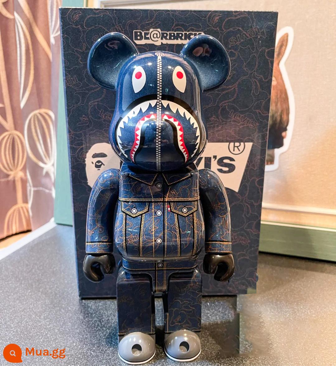 Bearbrick400% bạo lực gấu khối xây dựng gấu trang trí phòng khách mô hình trang trí búp bê Van Gogh búp bê triều chơi gấu - Bear King (phiên bản cao cấp 1 khớp phát ra tiếng click)