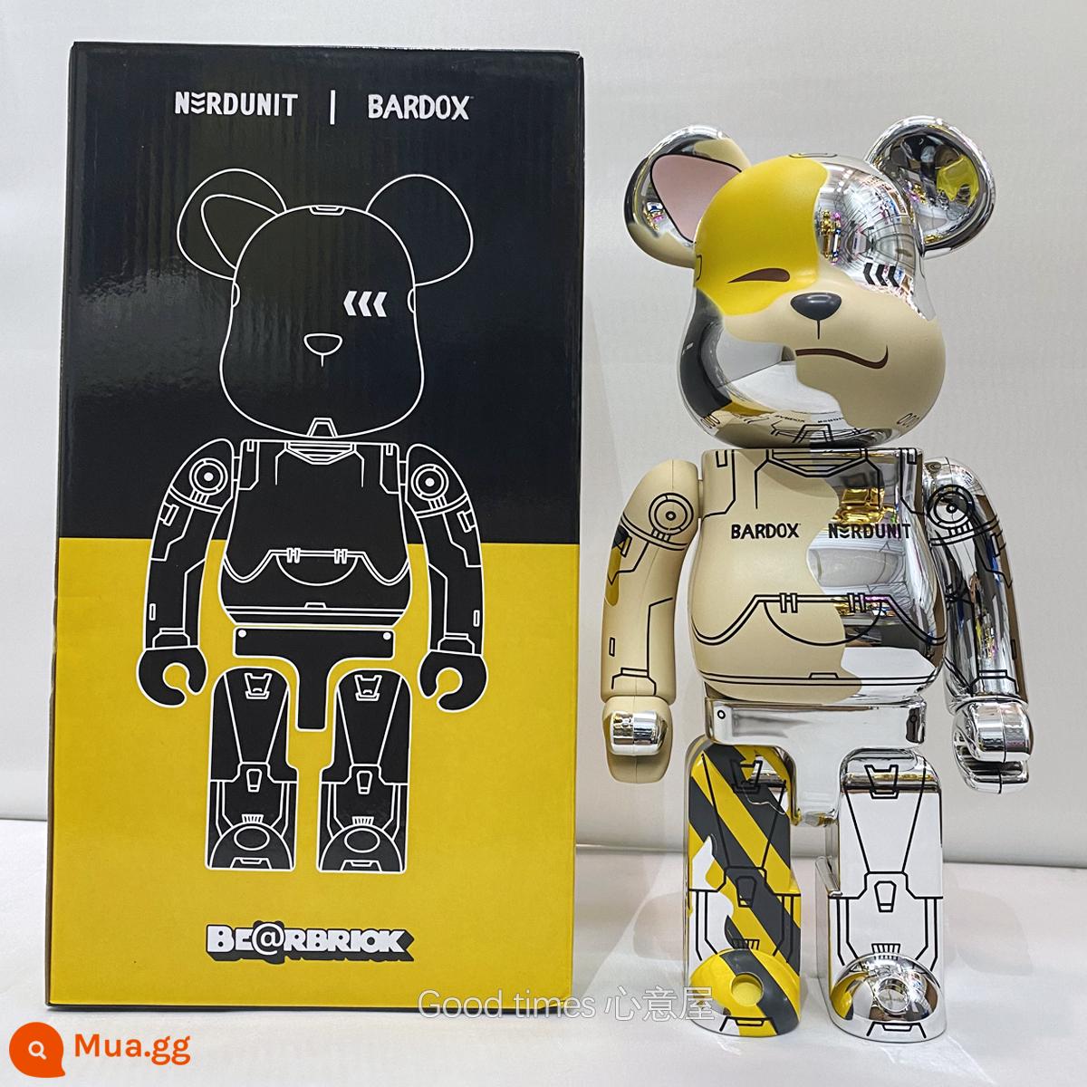 bearbrick bạo lực gấu thủy triều chơi mạ điện khối xây dựng gấu trang trí phòng khách nghệ thuật mô hình búp bê búp bê thủy triều mù hộp - Corgi (phiên bản cao cấp một khớp bấm)