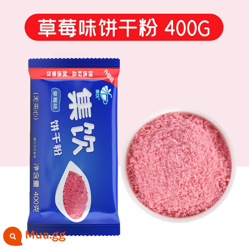 Bộ sưu tập uống 400g bánh quy bột bánh quy nghiền bột bánh trong chậu gỗ cám cốc nướng nghiền bánh quy quán trà sữa đặc biệt - Bột bánh quy Jiyin/Hương dâu